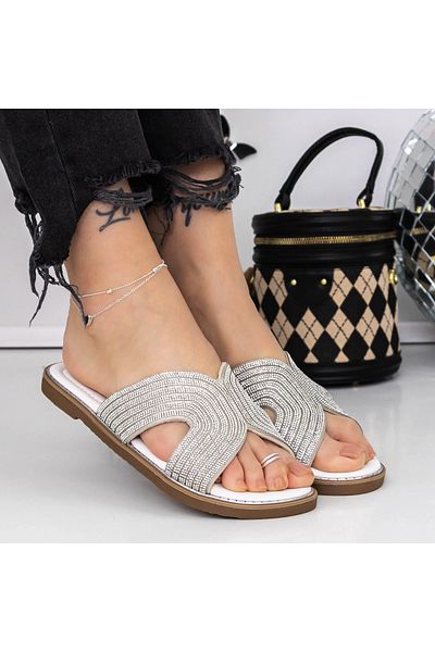 mei Women's Slippers with Low Sole 3PT17 Silver | Mei