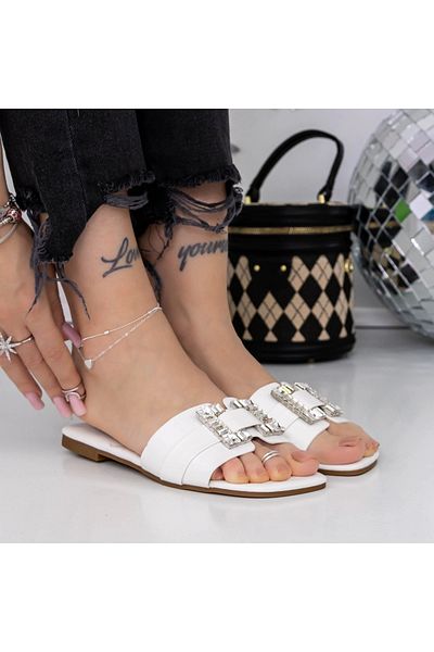 mei Women's Slippers with Low Sole 562-1 White | Mei