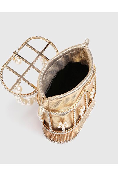 İLVİ Kranj Altın Renk Kadın Portföy Çanta