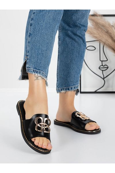 mei Women's Slippers with Low Sole 5PT3 Black | Mei
