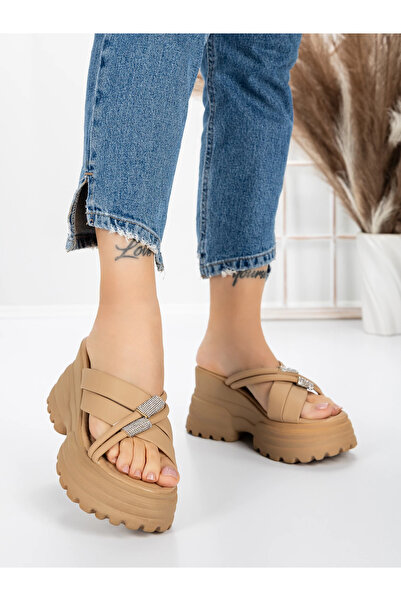 mei Women's Platform Slippers 3AW321 Peach | Mei