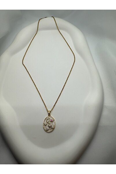 Mila Lumiere قلادة من الفولاذ باللون الذهبي من ستون هلال ستار جالاكسي