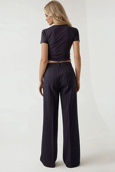 Hiccup Pantaloni palazzo plisați cu picioare largi în dungi