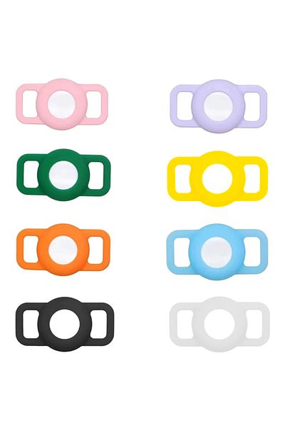 REDz Accessories Airtag Holder, Attach to Collar or Backpack, Silicone, Purple