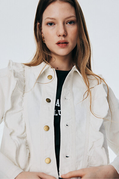 H&M Fırfırlı Kot Ceket
