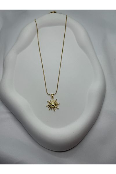 Mila Lumiere Güneş Gold Gold Color Steel Necklace