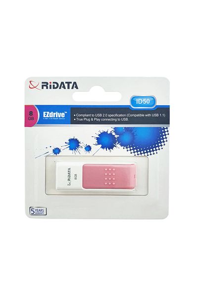 ridata USB 2.0 Flash Drive RiDATA 8 GB, EZdrive ID50, retractable connector, pink