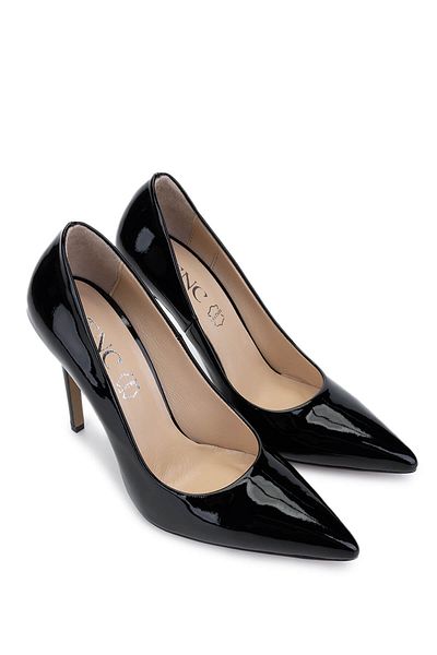 Tamer Tanca Women's Genuine Leather Black Patent Leather High Heels