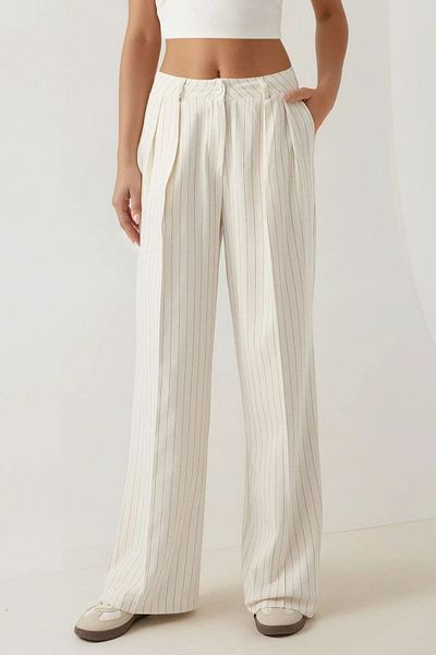 Hiccup Striped Wide Leg Pleated Palazzo Pants