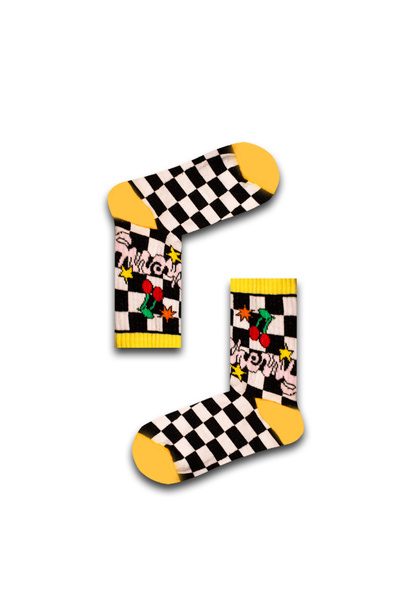 Neşeli Çoraplar Chery Desenli Unisex Atletik Çorap