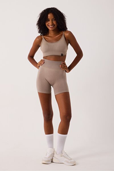 cervus Aura Spor Şort Yüksek Bel Esnek Şekillendirici ve Toparlayıcı Seamless Tayt Kısa Şort