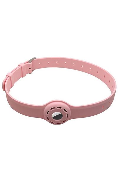 REDz Accessories Sports Collar with Airtag Holder, Anti-Lost, Adjustable, Silicone, Pink