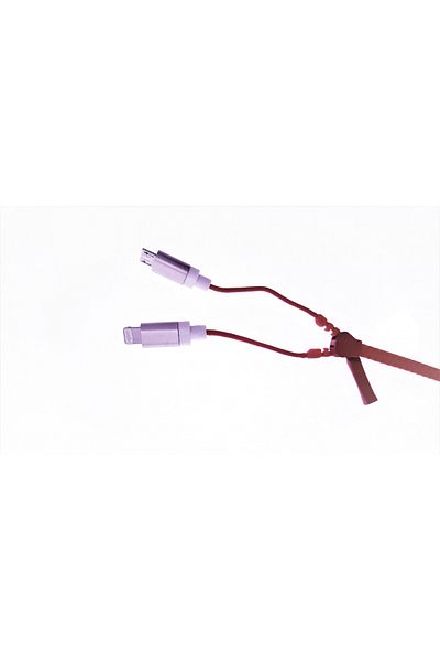 OEM Charging cable - data microUSB, lightning mix color- zipper - CIUDMLZMC