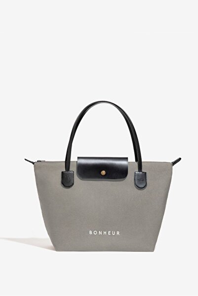 Bonheur N°7 Kanvas Çanta- Stone Gray