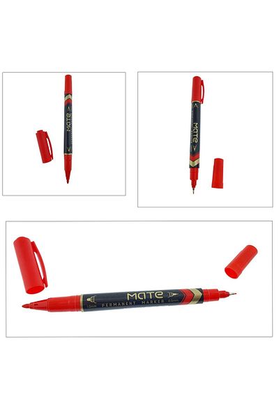 OEM Red Permanent Marker With 2 Tips, 0.5mm And 1mm, For Various Surfaces