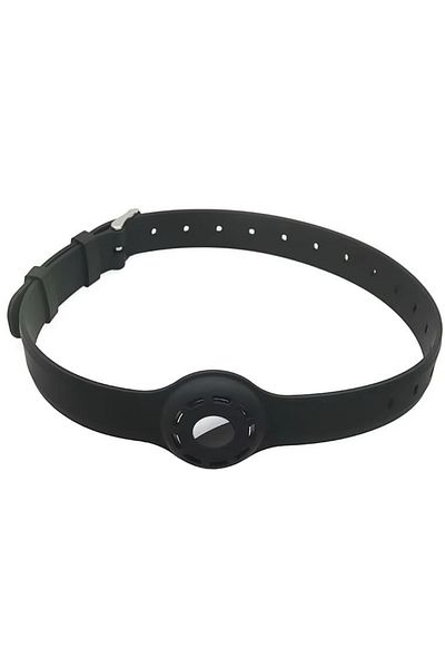 REDz Accessories Sports Collar with Airtag Holder, Anti-Lost, Adjustable, Silicone, Black