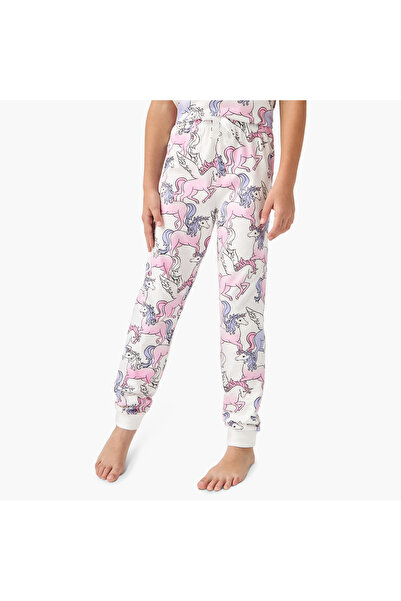 Juniors Unicorn Print T-shirt And Pyjama Set