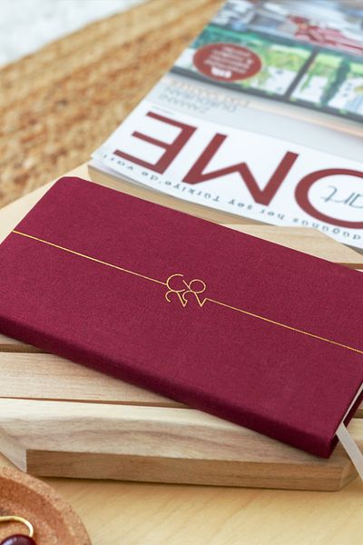 Matt Notebook Εβδομαδιαία λινό τσέπη Ατζέντα 2026 Έτος 12 μηνών Μπορντό