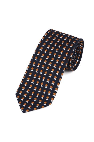 Bursa İpek Cinnamon Patterned Silk Tie Set