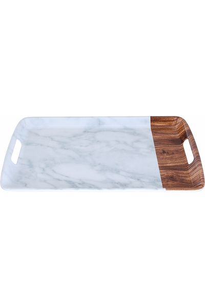 Alsamkapsam Melamine Serving Tray Al Saif Gallery, 46×31×2.5 cm - White