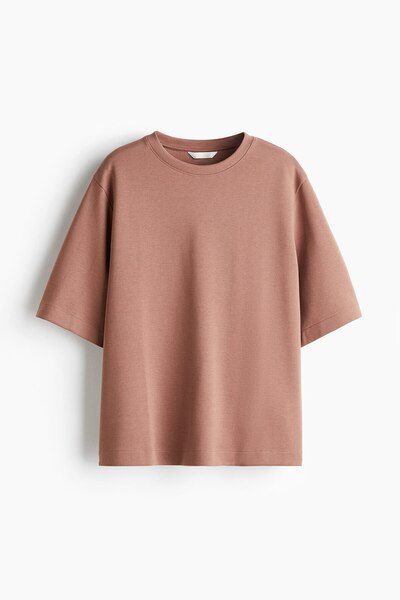 H&M Kısa ve Geniş Kesimli İnterlok Tişört