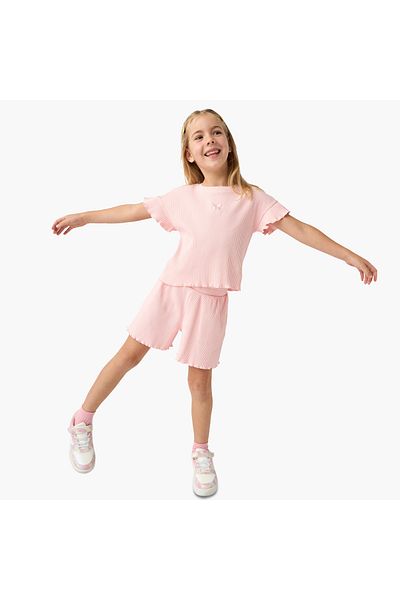 Juniors Ribbed T-shirt and Shorts Set