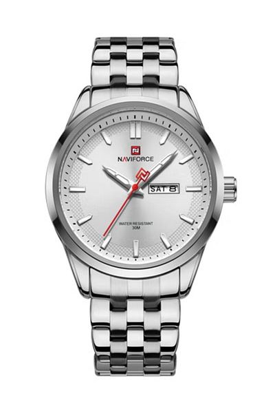 Naviforce Men's Business Quartz Watch – 44.3mm Stainless Steel Case, Elegant Analog Design