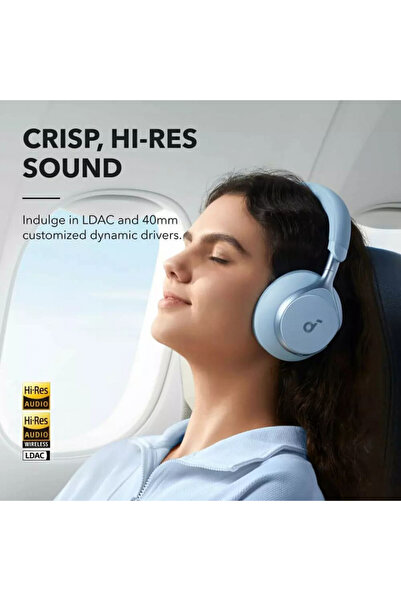 Anker Casti On Ear Wireless cu Anulare Activă a Zgomotului, BT 5.3, Înaltă Rezoluție, (A3035G31), Albastru