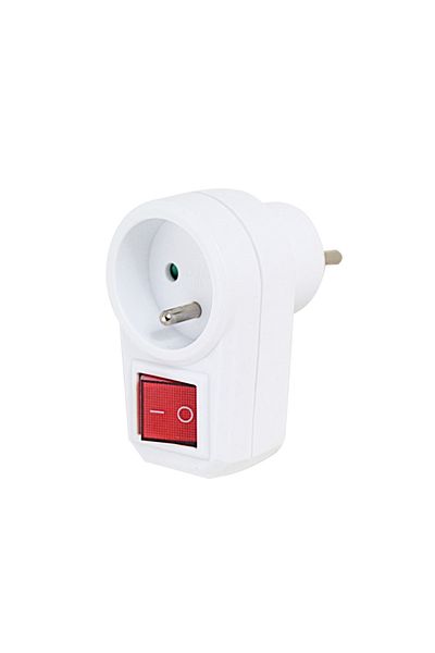 OEM Single-port power adapter with integrated switch, 3680W, 16A, dimensions 85 x 74 x 50 mm