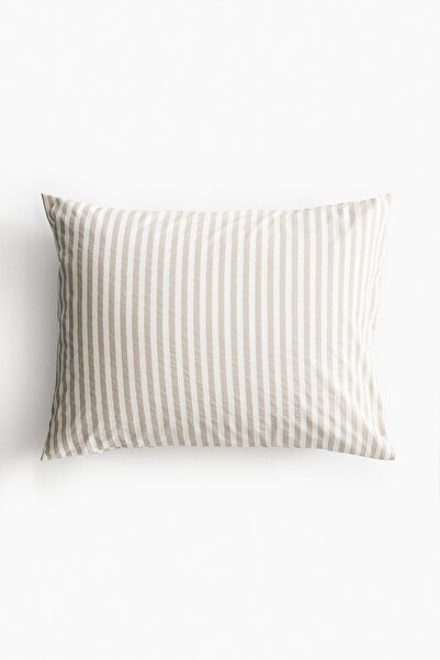 H&M Çizgili ve Pamuklu Yastık Kılıfı