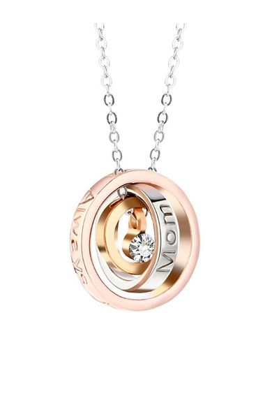 VOLY I love mom silver pendant chain 45 cm adjustable