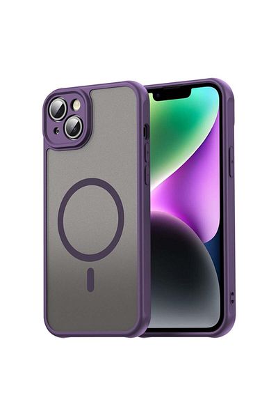 SKYDDAR INNOVATION Carcasă pentru iPhone 14, HaloFrost MagSafe II, rezistentă la șocuri, set de autocolante, violet