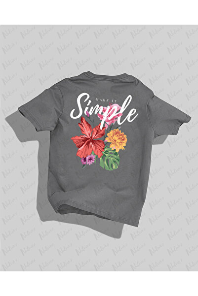 Nulivez تي شيرت كبير الحجم مطبوع عليه Make it Simple Back عالي الجودة للجنسين