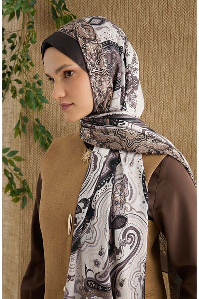 Fatma Atasoy Zenia Mink Voile Silk Shawl