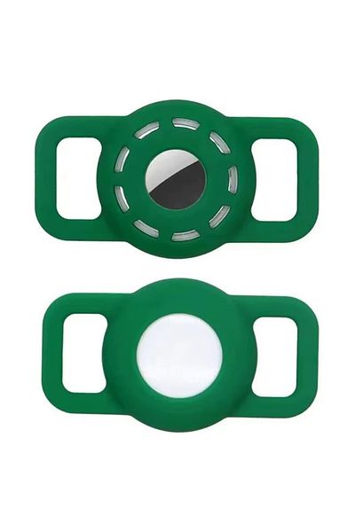 REDz Accessories Airtag Holder, Attaches to Collar or Backpack, Silicone, Green