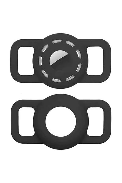 REDz Accessories Airtag Holder, Attach to Collar or Backpack, Silicone, Black