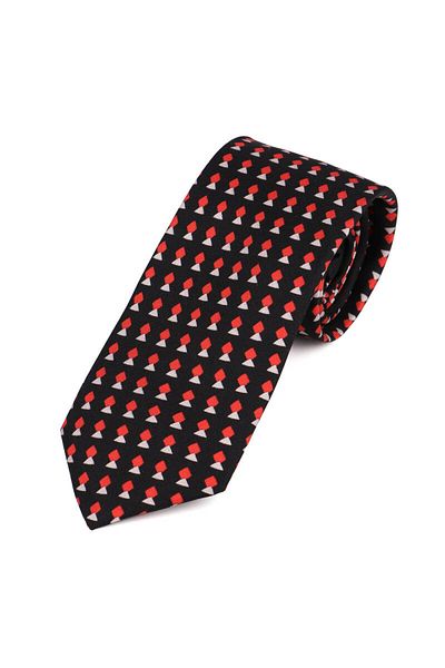 Bursa İpek Black Patterned Silk Tie Set