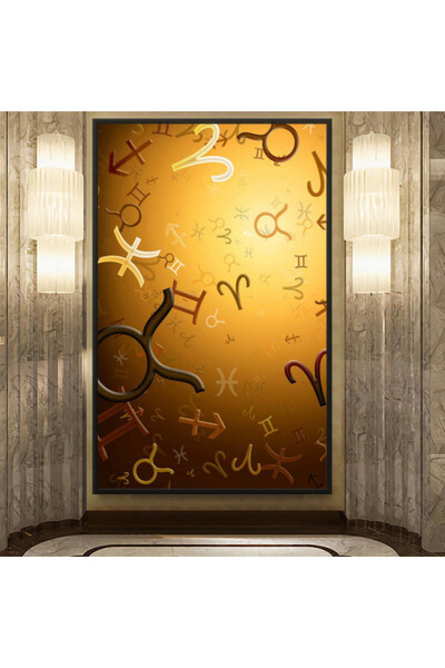 Marktna لوحة قماشية بتصميم مودرن مع برواز ذهبي مجوف