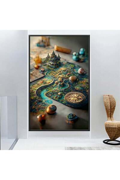 SND لوحة قماشية بتصميم مودرن مع برواز شامبين مجوف