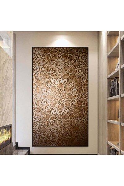 SND لوحة قماشية بتصميم مودرن مع برواز ذهبي مجوف