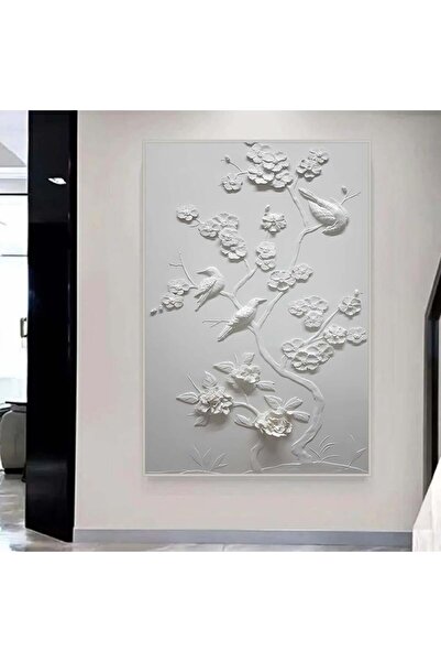 SND لوحة جداربة قماشية مطبوعة بتصميم اللوحة الجبسية مع برواز فضي مجوف