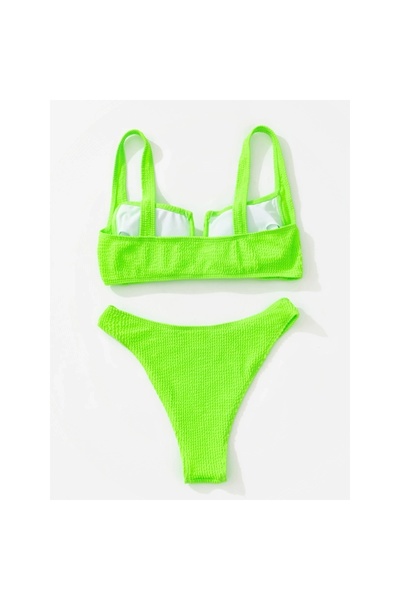 FITINT Women's swimsuit push-up high waist 2 pieces Green – FITINT 302