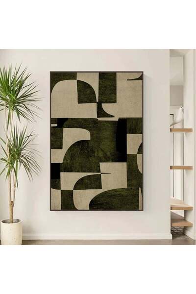 Marktna لوحة قماشية بتصميم الفن الهندسي مع برواز شامبين مجوف