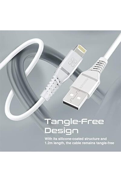 Promate USB-A to Lightning Cable, High Tensile 2.4A Super-Fast USB-A to Lightning Charger with 480 M