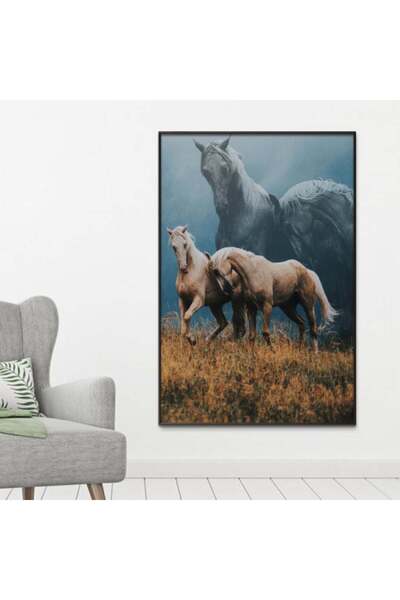 SND لوحة قماشية بتصميم مودرن مع برواز شامبين مجوف