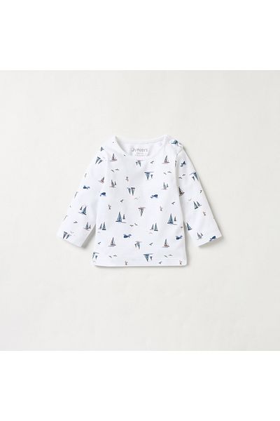Juniors Sail Boat Print Long Sleeves T-shirt and Pyjama Set
