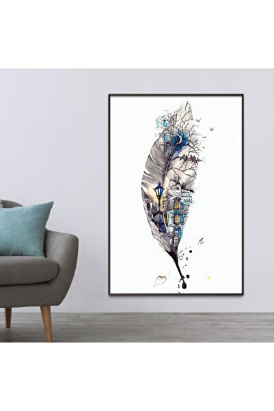 Marktna لوحة قماشية بتصميم مودرن مع برواز فضي مجوف