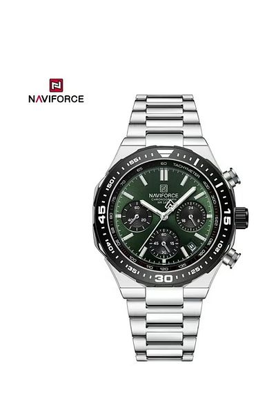 Naviforce Luxury Stainless Steel Chronograph Watch for Men with Multifunctional Dial and Water Resistant