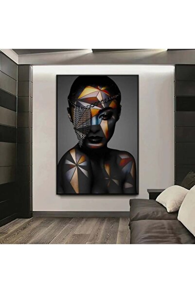 SND لوحة قماشية بتصميم مودرن مع برواز شامبين مجوف