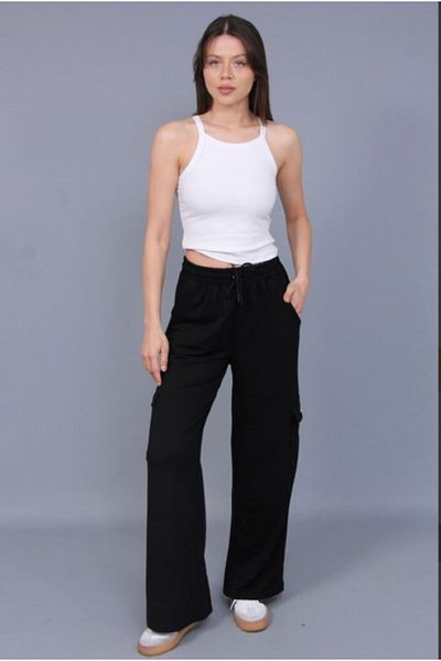 Allyz Black Tracking Pants with Cargo Pockets